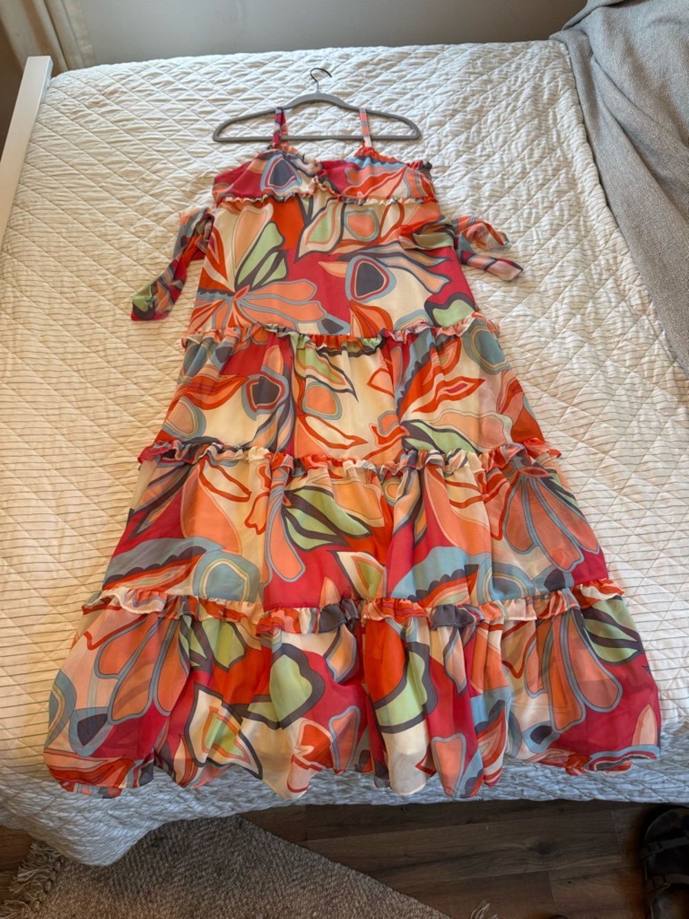 Alexis Multicolor Floral Ruffle Maxi Dress